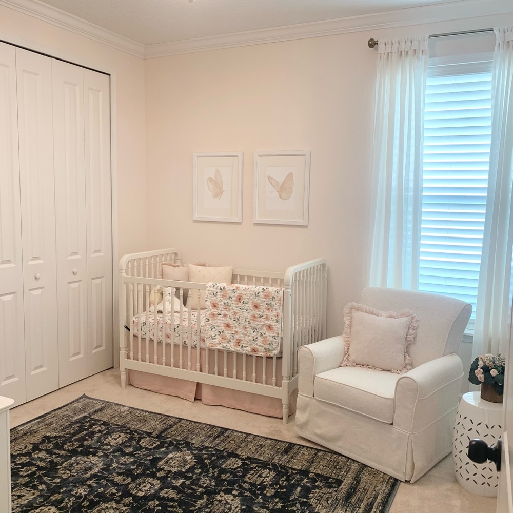 Pottery Barn Pink Crib Skirt